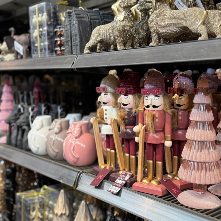 Poederroze en parel kerstdecoratie