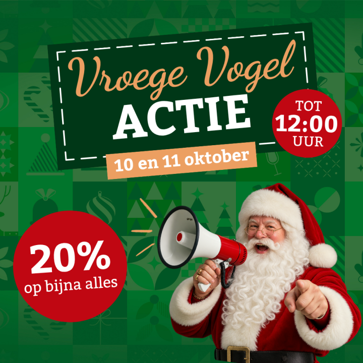 Vroege Vogel actie bijSTOX 20% korting