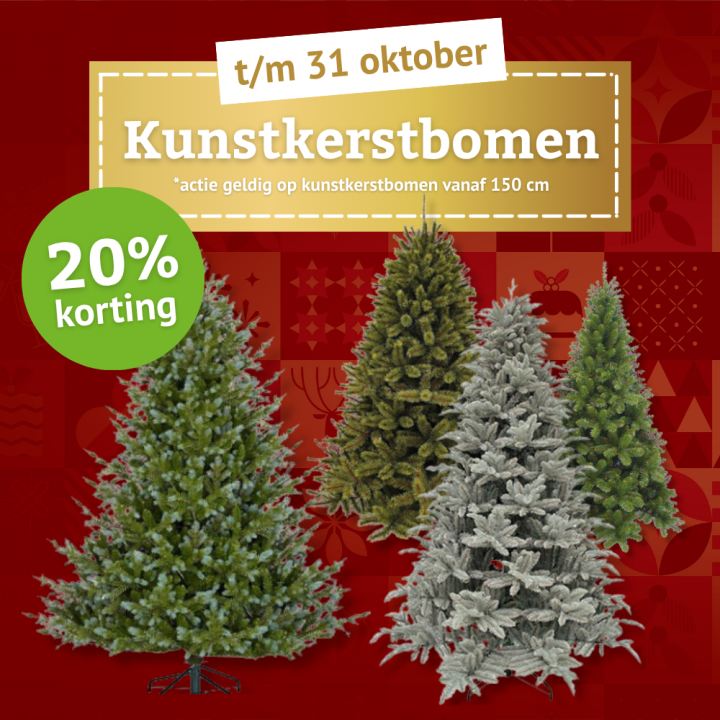 20% korting op kunstkerstbomen bijSTOX
