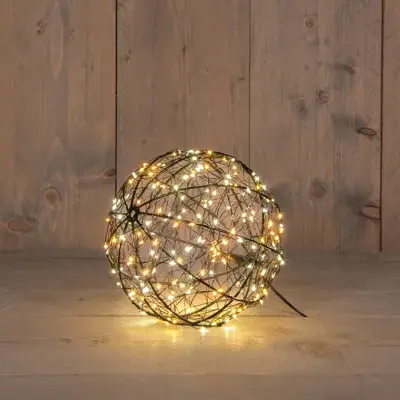 Bal metaal zwart | 200 LED | mix classic warm en warm wit