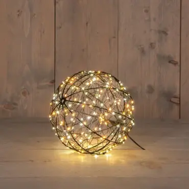 Bal metaal zwart | 200 LED | mix classic warm en warm wit