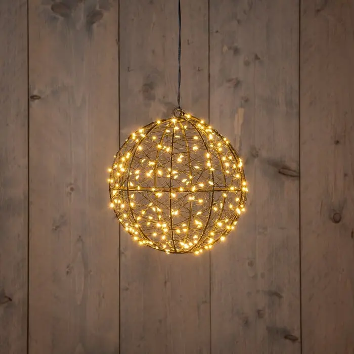 Bal metaal zwart | 200 LED | classic warm