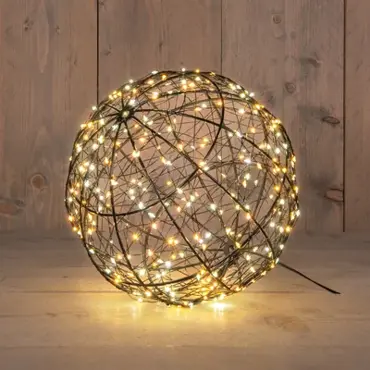 Bal metaal zwart | 300 LED | mix classic warm en warm wit