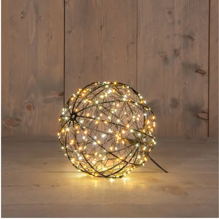 Bal metaal zwart | 300 LED | mix classic warm en warm wit