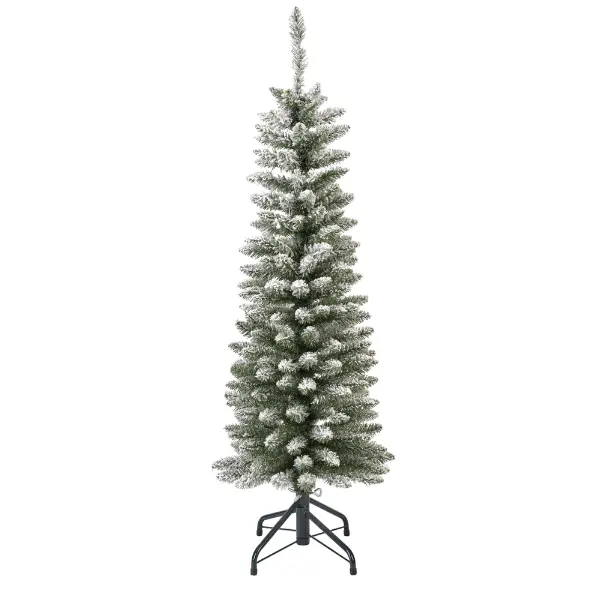 Pencil kunstkerstboom | Groen met sneeuw | H180 cm